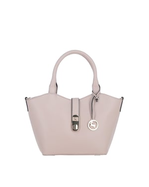 'Maristella' Real Leather Handbag with Detachable Crossbody Strap