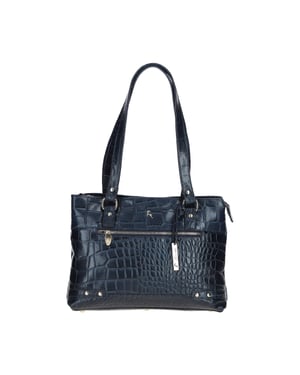'Velutto Eleganza' Zip Mid Section Real Leather Shoulder Bag