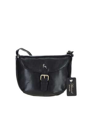 'Violet' Real Leather Flap-Over Crossbody Bag