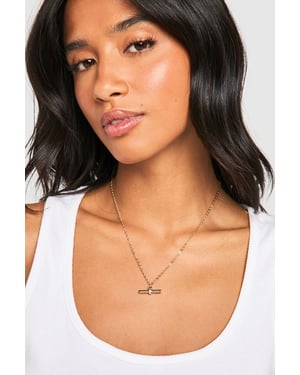 Gold T Bar Necklace