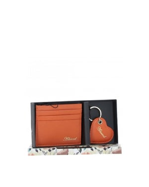 Real Leather Card Holder & Key Ring Gift Set