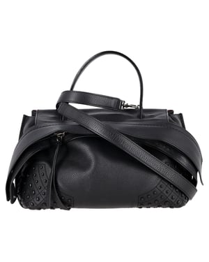 Tod's Wave Handtas met Top Handvat in Zwart Leer