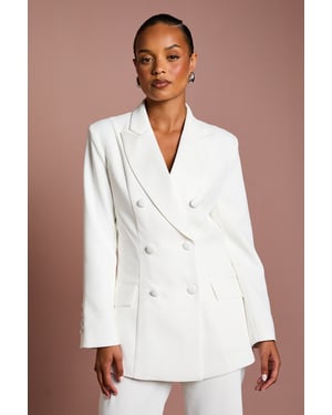 Petite Premium Hourglass Silhouette Double Breasted Blazer