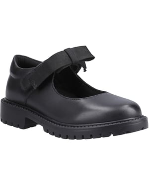 Hush Puppies Astrid Bow Leather Girls's Black Shoes