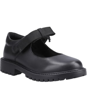 Hush Puppies Astrid Bow Leather Girls's Black Shoes