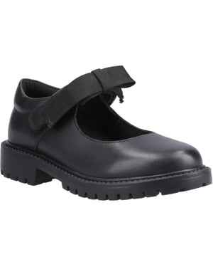 Hush Puppies Astrid Bow Leather Girls's Black Shoes