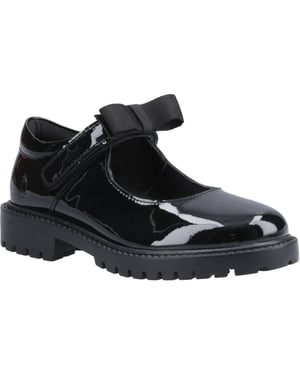 Hush Puppies Astrid Bow Leather Girls's Black Shoes