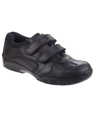Hush Puppies Jezza Senior Läderherrarnas Svarta Loafer