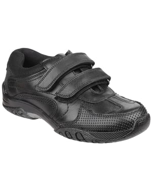 Hush Puppies Jezza Junior Läderherrarnas Svarta Loafer