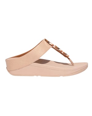 Fit Flop Halo Shimmer Toe Post-sandaler för dam och dam (Beige)