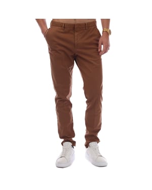 Boss Heren Logo Slim Broek (Bruin)