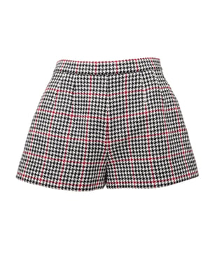 Rode Valentino Houndstooth Patroon Shorts - '10s