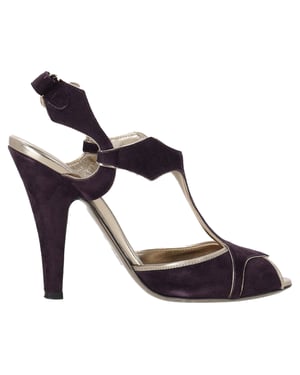 Valentino Garavani Bicolor Enkelsandalen met Band in Paarse Suède