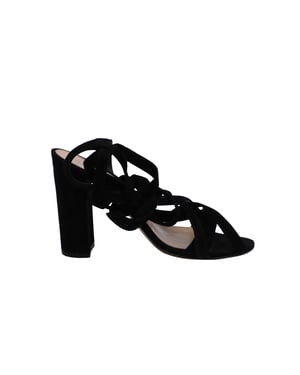 Gianvito Rossi Netley Mews Heeled Sandals in Black Suede