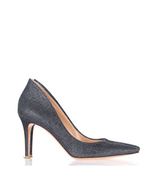 Gianvito Rossi Ellipsis 85 Pumps in Navy Blue Glitter