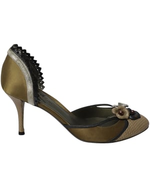 Bottega Veneta Snake Skin Embossed Pumps in Multicolor Leather