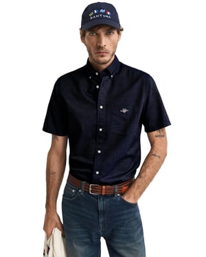 Gant Heren Regular Korte Mouw Oxford Overhemd
