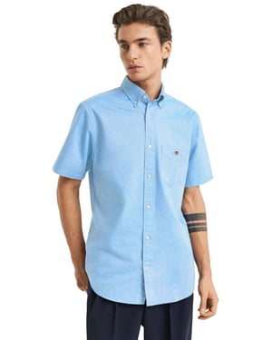 Gant Heren Regular Korte Mouw Oxford Overhemd