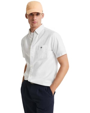 Gant Heren Regular Korte Mouw Oxford Overhemd