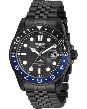 Invicta Pro Diver 30627 Heren Horloge - Quartz Uurwerk - Roestvrij Staal met zwarte Wijzerplaat - 43mm