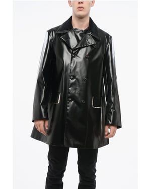 MM4 MM14 Vattentät Trenchcoat med sammetskrage i svart