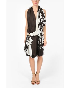 Draperad ZEBRA Halterneck-klänning i brunt