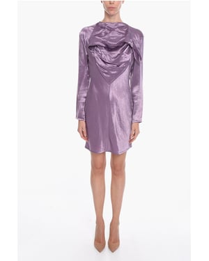 Satin Bandana Midiklänning i Violett