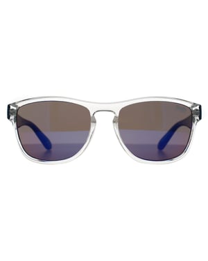 Superdry Rockstar 175 glanzend helder kristal en blauwe kristalblauwe spiegelzonnebril