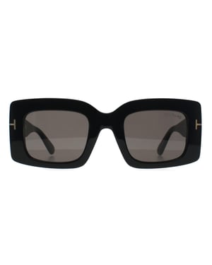 Tom Ford Square Womens Shiny Black Grey with Light Mirror Brigitta FT1188