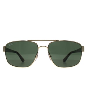 Ray-Ban RB3663 001/31 gepolijst arista goud g-15 groen zonnebril