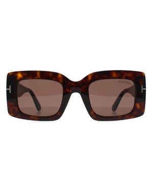 Tom Ford Brigitta FT1188 52E glanzend donker havana lichtbruin zonnebril