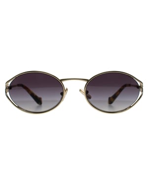 Miu Miu MU52YS ZVN5D1 messing goud donkerbruin zonnebril