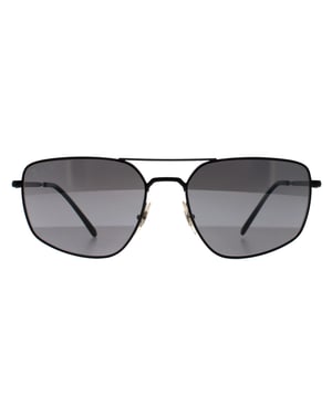 Ray-Ban RB3666 002/K3 gepolijst zwart zilver gepolariseerde zonnebril