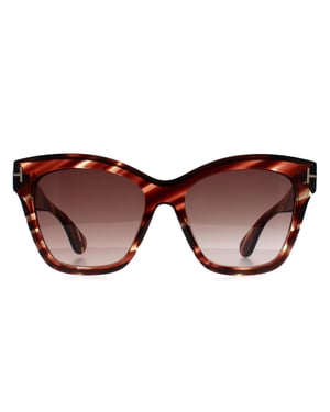 Tom Ford Elvira FT1217 55T gekleurde zonnebril havana bordeaux gradiënt