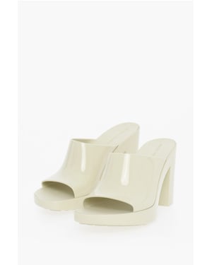 GLEAM Sandaler med klack i gummi, 10 cm, vitt