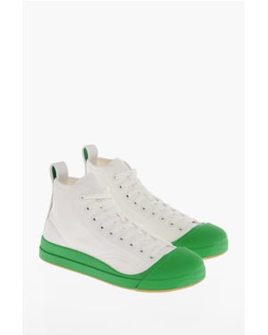 VULCAN höga sneakers i canvas med gummitå i vitt