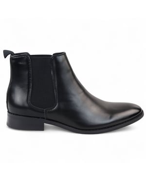Svarta Chelsea slip-on ankelstövlar för män