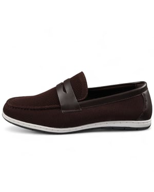 Bruna, andningsbara loafers för män, lätta slip-on