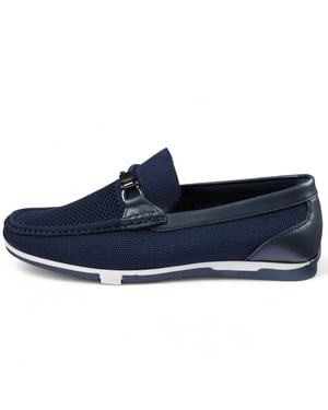Marinblå lätta mesh slip-on loafers för män