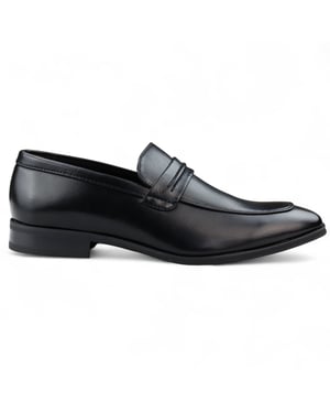 Svarta slip-on loafers med läderfoder för män