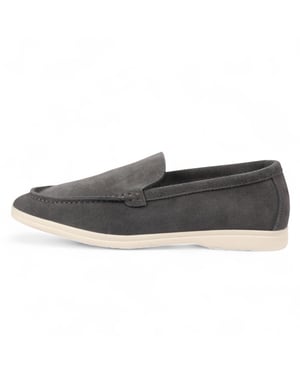 Slitstarka grå slip-on loafers med vadderad innersula för män