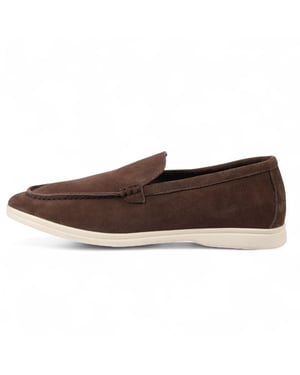 Slitstarka bruna slip-on loafers med vadderad innersula för män