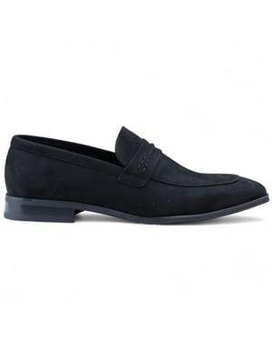 Svarta mockamockasinloafers för män, eleganta slip-on-skor