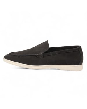 Slitstarka svarta slip-on loafers med vadderad innersula för män