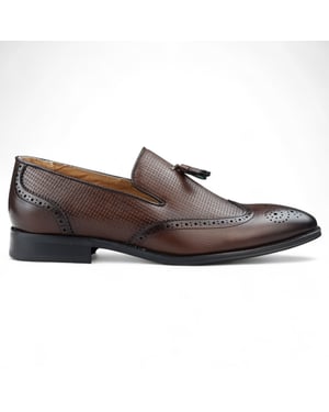 Men's Brown Tassel Moccasin Loafers Smart Slip-On Dress Shoes