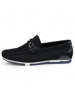 Men's Black Lightweight Mesh Slip-On Breathable Loafers