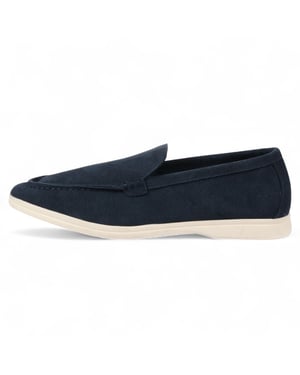 Slitstarka marinblå slip-on loafers med vadderad innersula för män