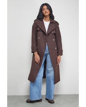 Wool Mix Belted Trench Coat