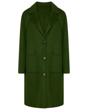 Elle Esme Wool-Rich Coat in Green