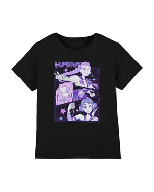 K-Pop Demon Hunters Kinderen/Hunters X Anime T-Shirt (Zwart)